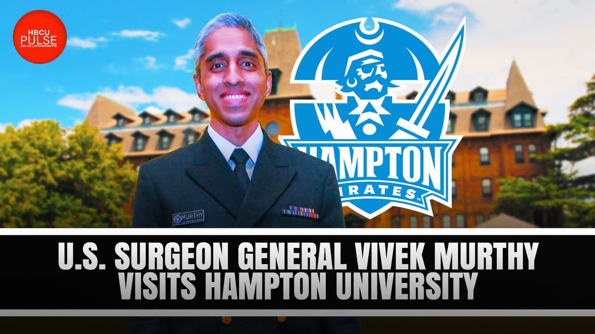 U.S. Surgeon General Vivek Murthy and actor Da'Vinchi stopped by Hampton University on their "We Are Made to Connect" mental health tour