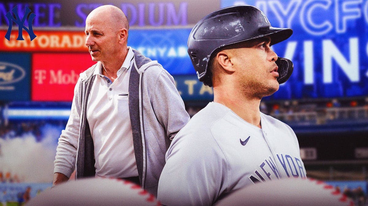 Yankees' Giancarlo Stanton and Brian Cashman after the comments made.
