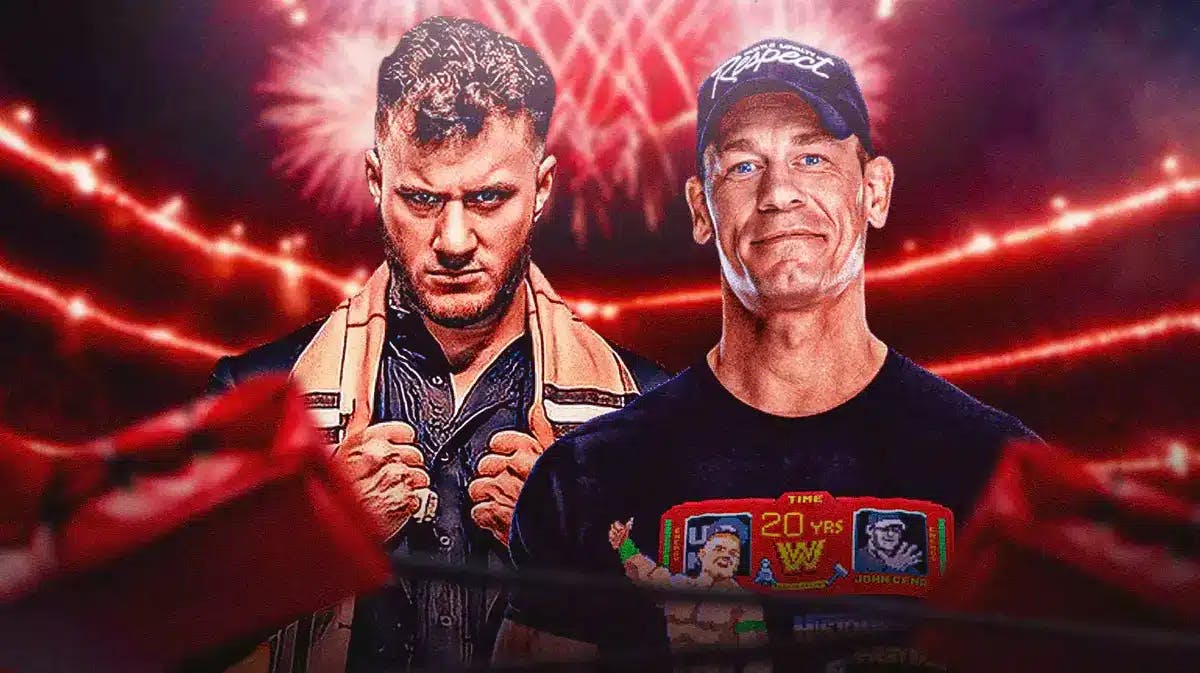 MJF next to John Cena in a wrestling ring.