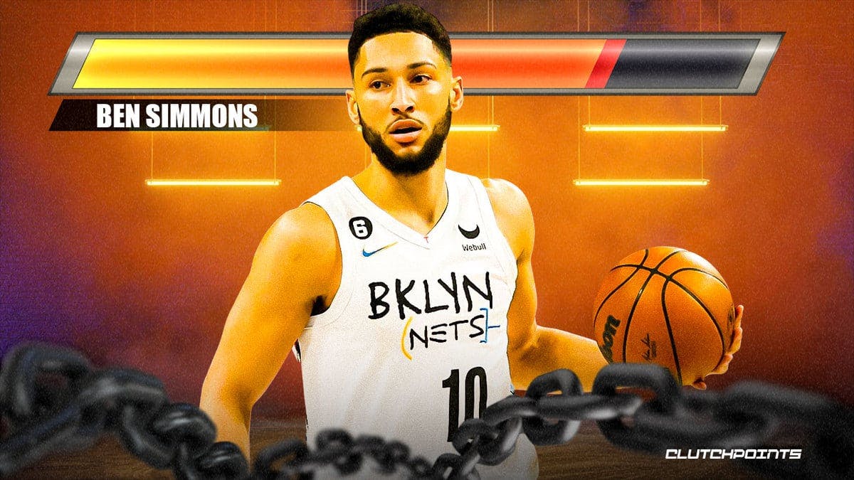 Nets' Ben Simmons with a health bar in the background