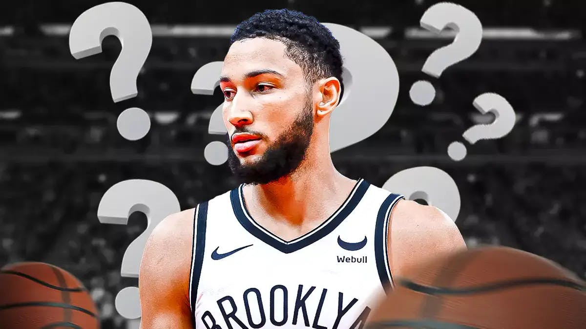 Ben Simmons with several question marks above his head