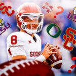 Oklahoma QB Dillon Gabriel who could transfer to the Mississippi State or LSU footnall programs.