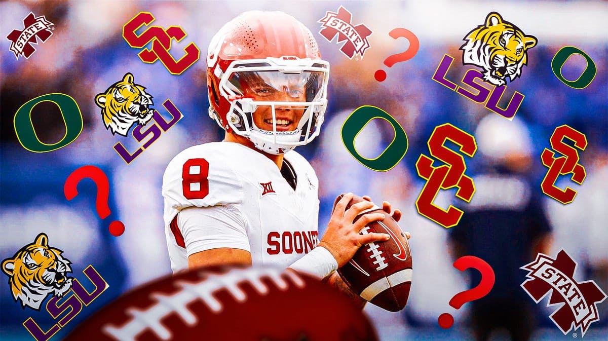 Oklahoma QB Dillon Gabriel who could transfer to the Mississippi State or LSU footnall programs.
