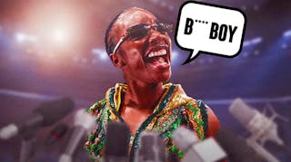 Claressa Shields saying ‘b**** boy’ in a boxing ring