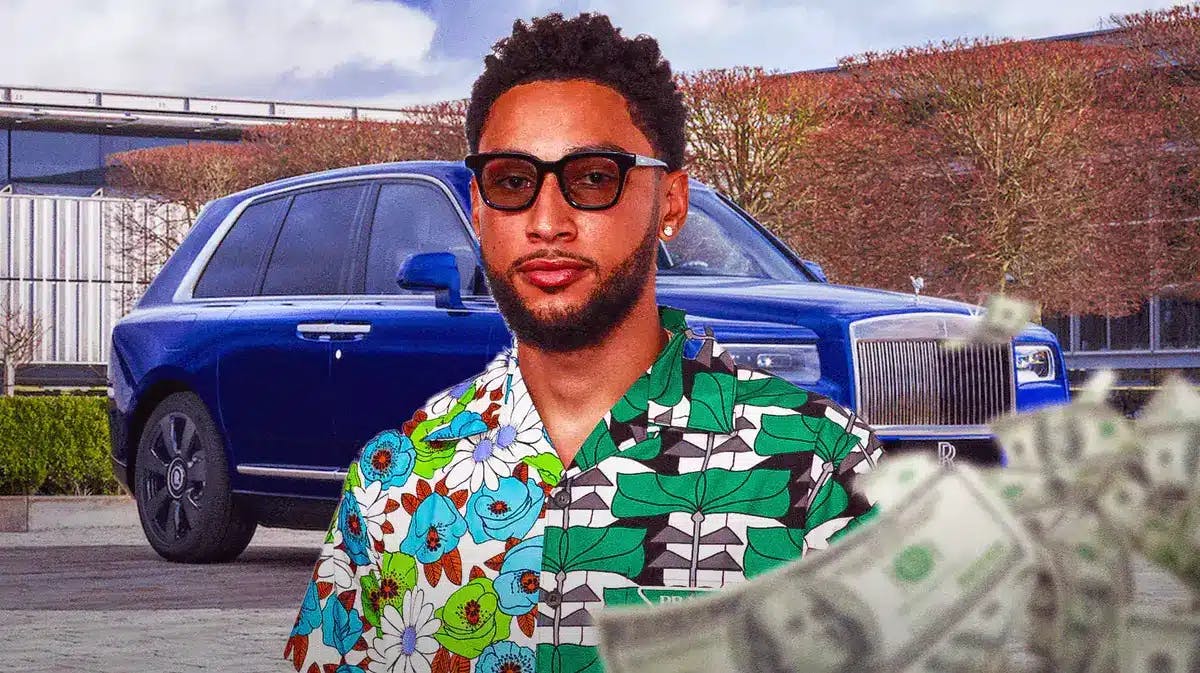 Ben Simmons in front of a car from his collection.