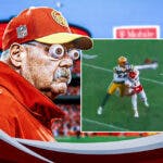 Kansas City Chiefs head coach Andy Reid looking at the missed PI call