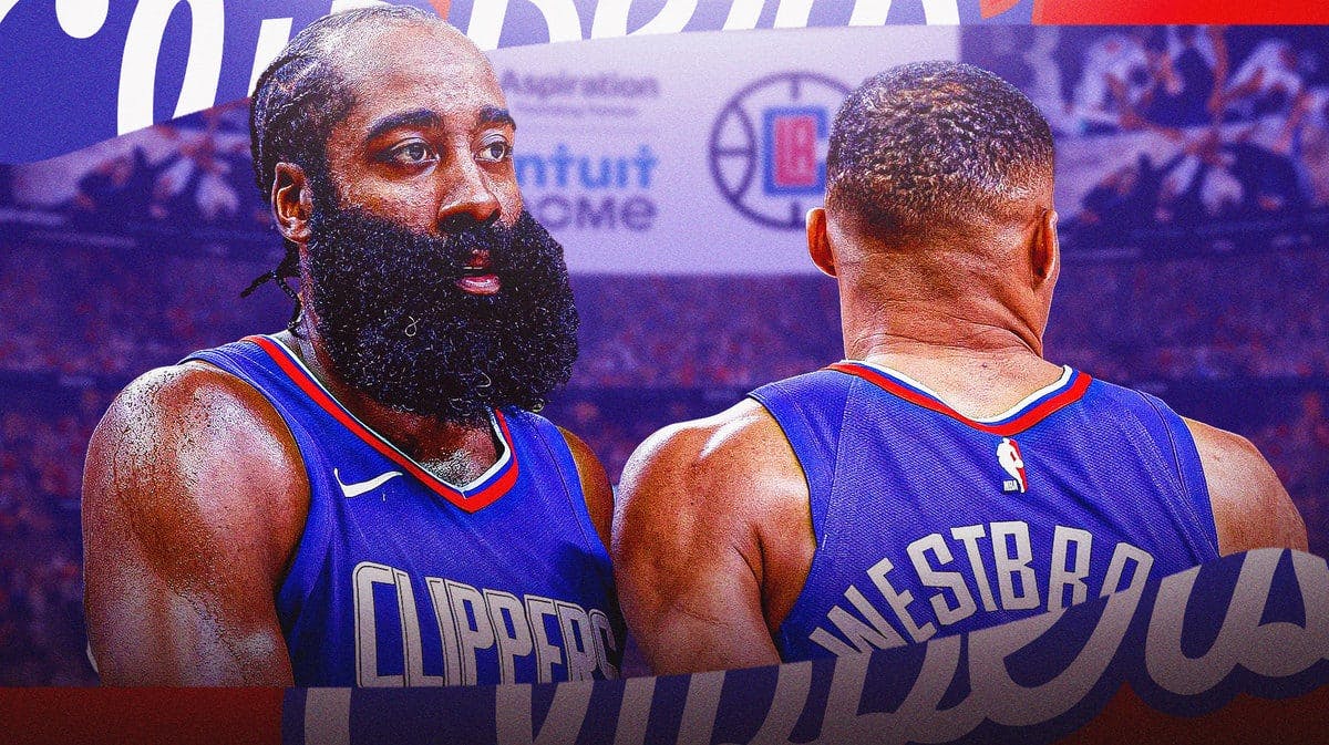 Clippers guards James Harden and Russell Westbrook