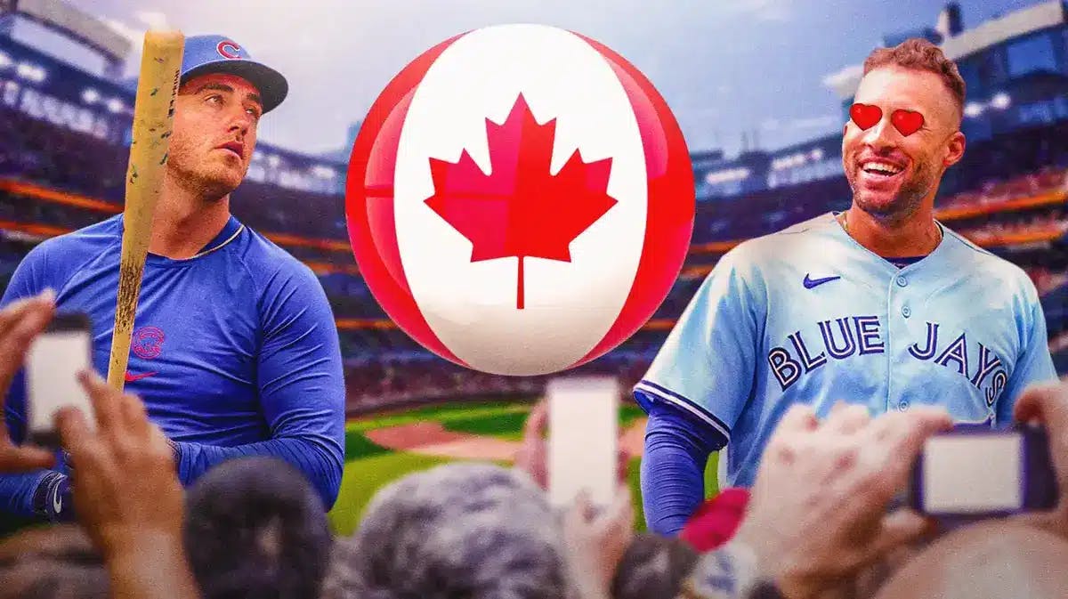Thumb: Cody Bellinger saying, “Maybe?” while looking at Canadian flag. Blue Jays' George Springer with heart eyes