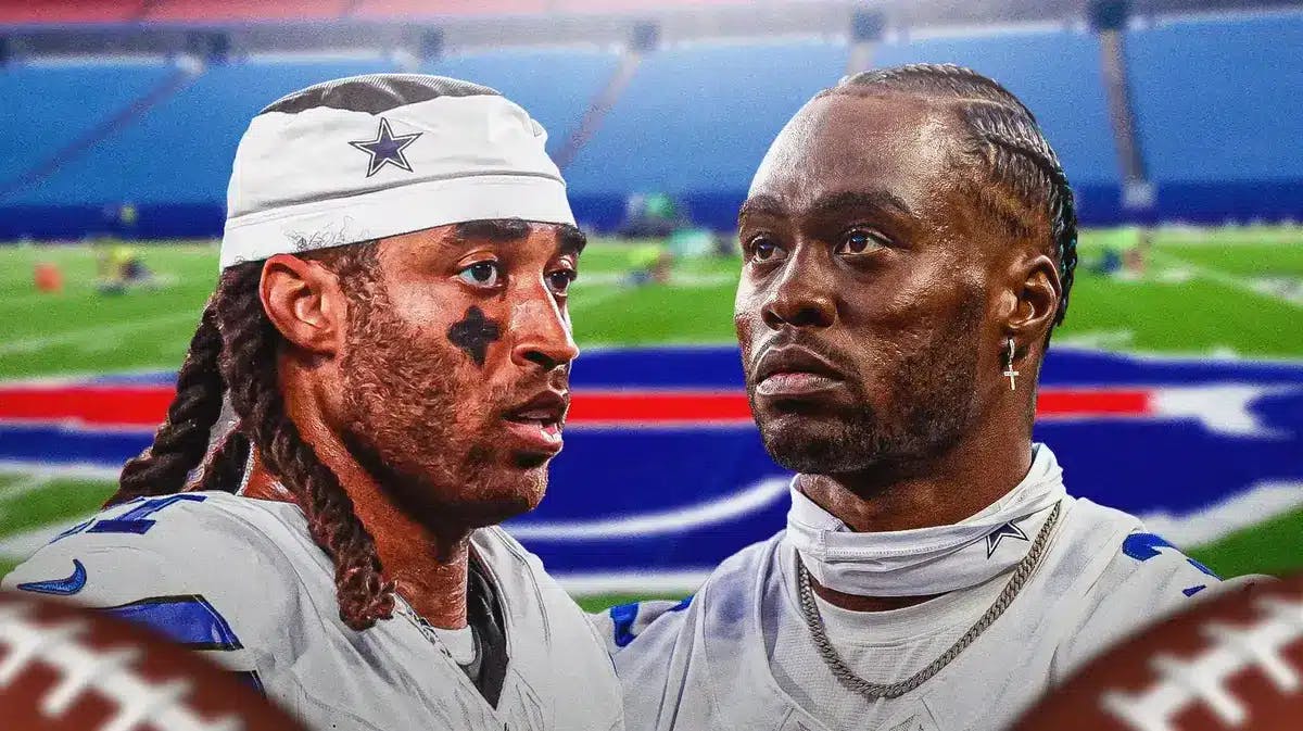 Cowboys' Stephon Gilmore and Brandin Cooks on the Bills field