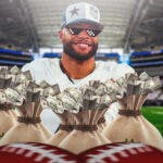 Dak with sunglasses and money bags