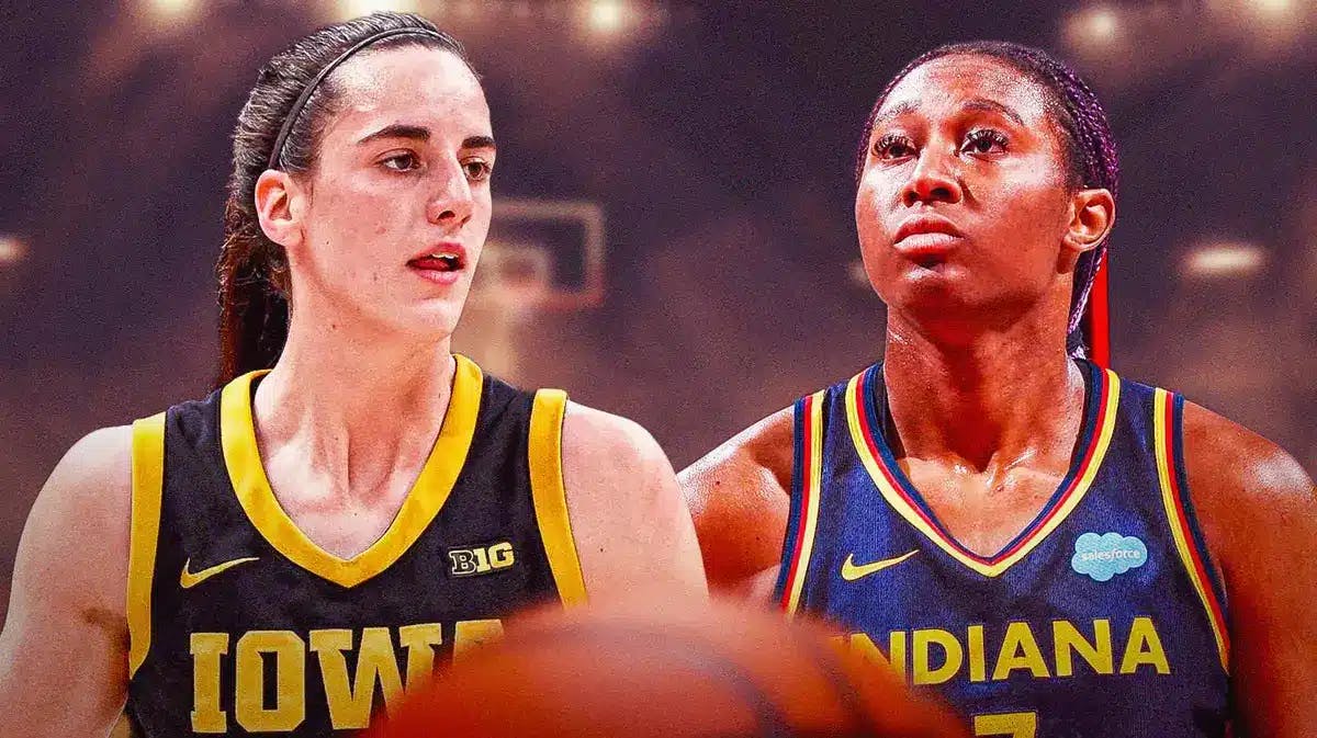Indiana Fever player Aliyah Boston and Iowa women’s basketball player Caitlin Clark