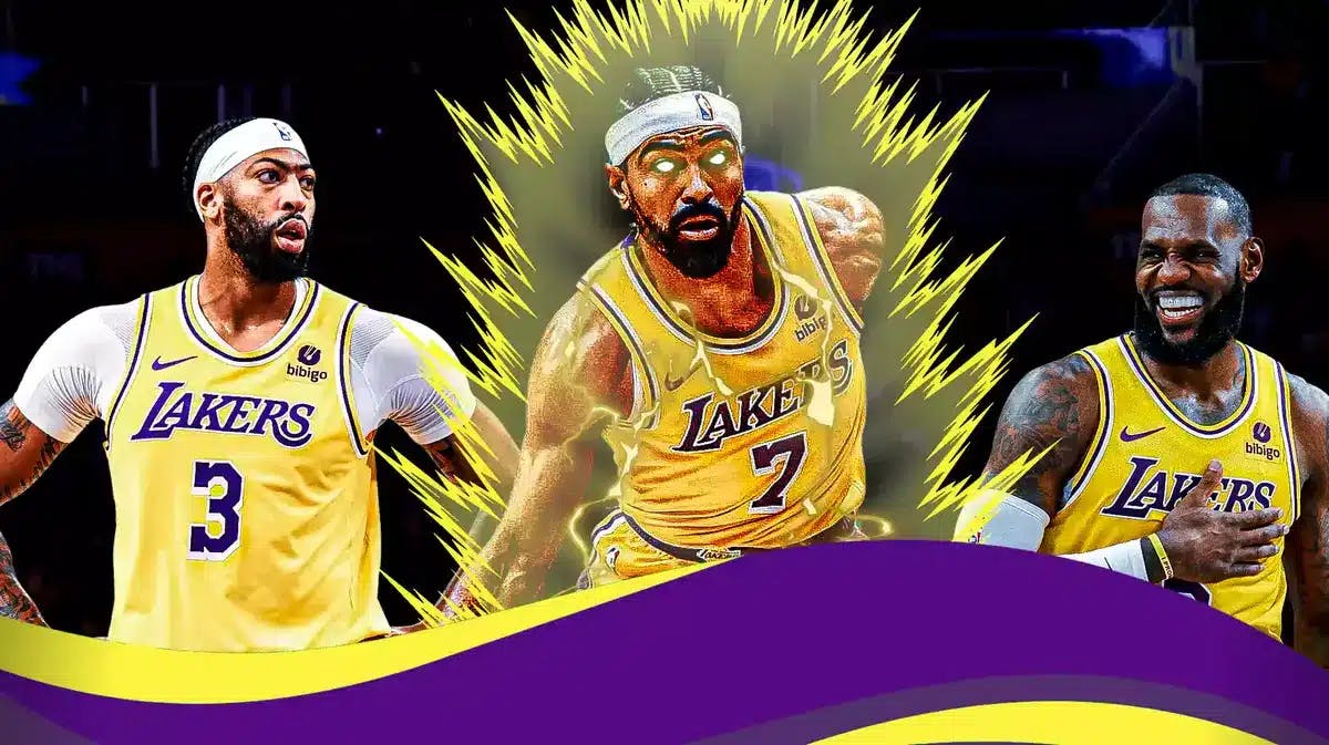Gabe Vincent, LeBron James, Anthony Davis, Los Angeles Lakers