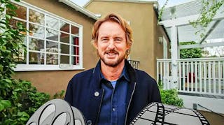 Owen Wilson in front of his home in Los Angeles.
