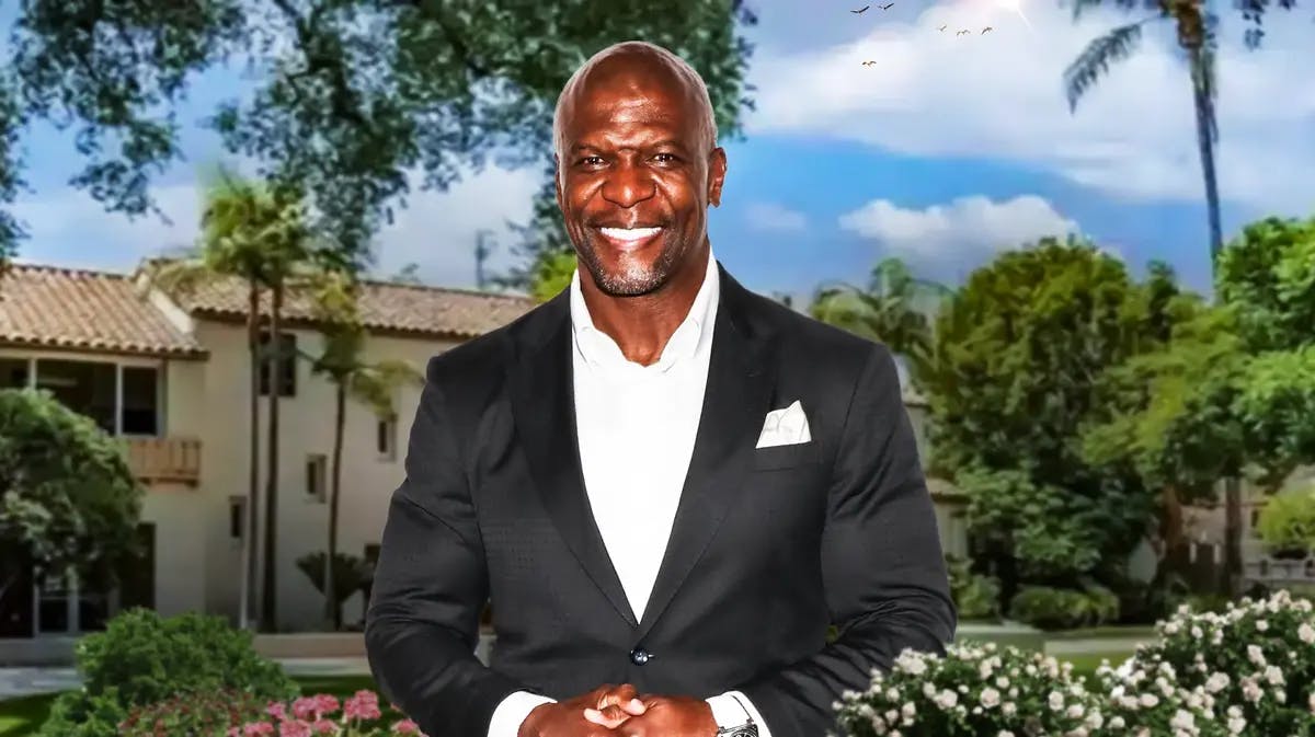Terry Crews in front of his mansion in Pasadena, Calif.
