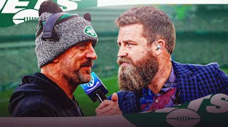 Ryan Fitzpatrick comically took heed of Aaron Rodgers vaccination advice before the Jets Thursday Night Football game against the Browns.