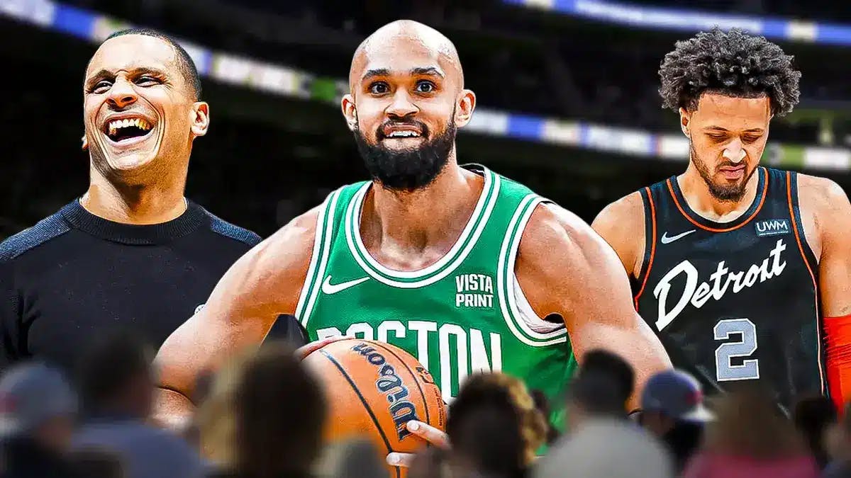 Celtics Joe Mazzulla with Derrick White amid Jayson Tatum outburst against Pistons