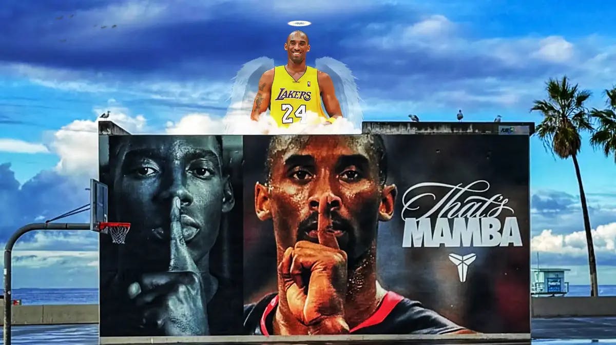 Lakers Kobe Bryant with Black Mamba Redeem Team mural at Venice Beach
