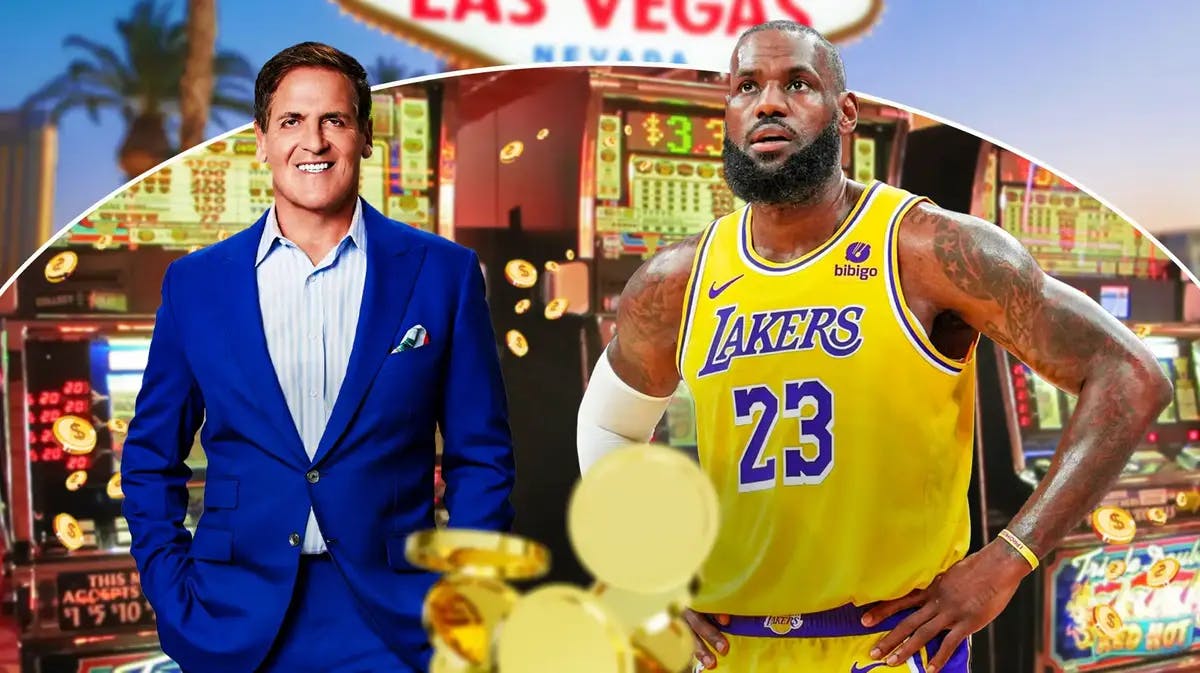 Lakers star LeBron James and Mark Cuban in Vegas