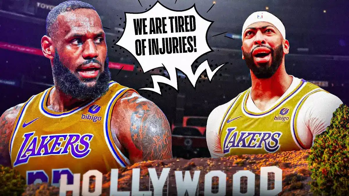 LeBron James and Anthony Davis saying "We are tired of injuries!"