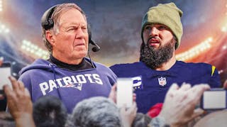 Patriots coach Bill Belichick and new Chargers QB Will Grier