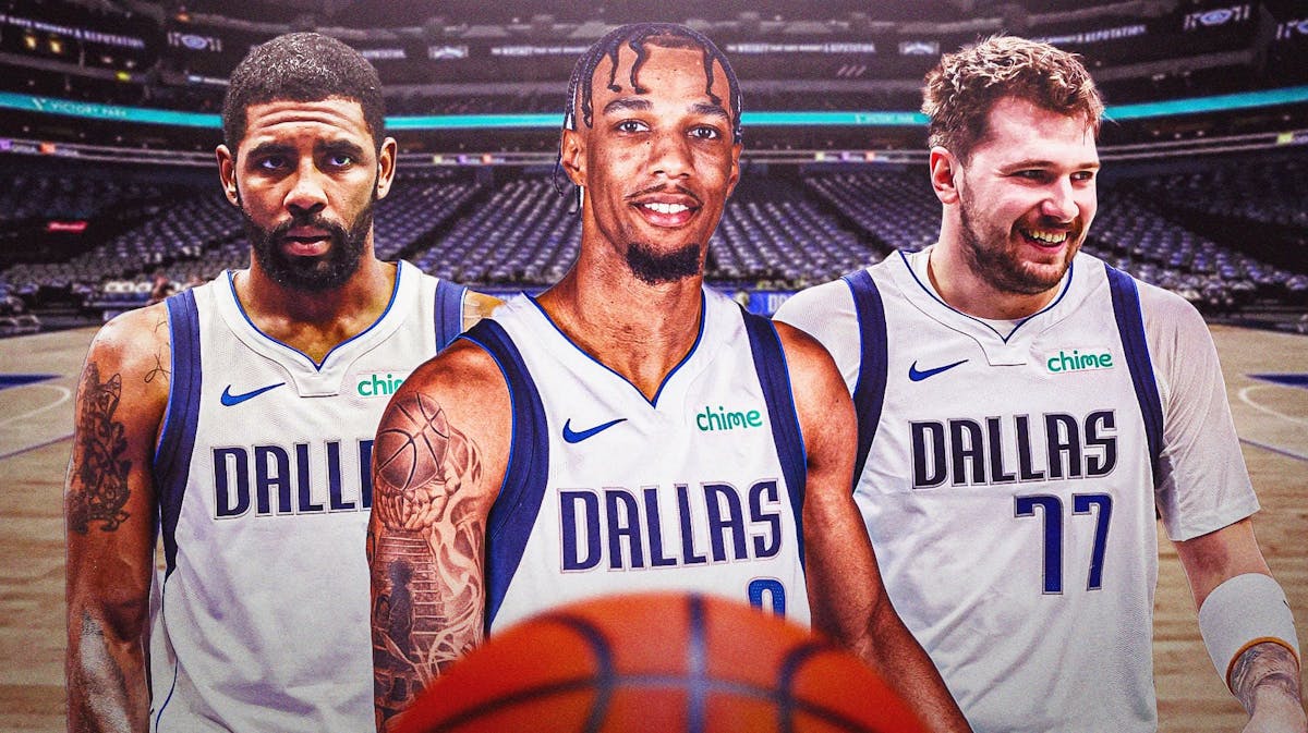 Mavs' AJ Lawson with Luka Doncic, Kyrie Irving