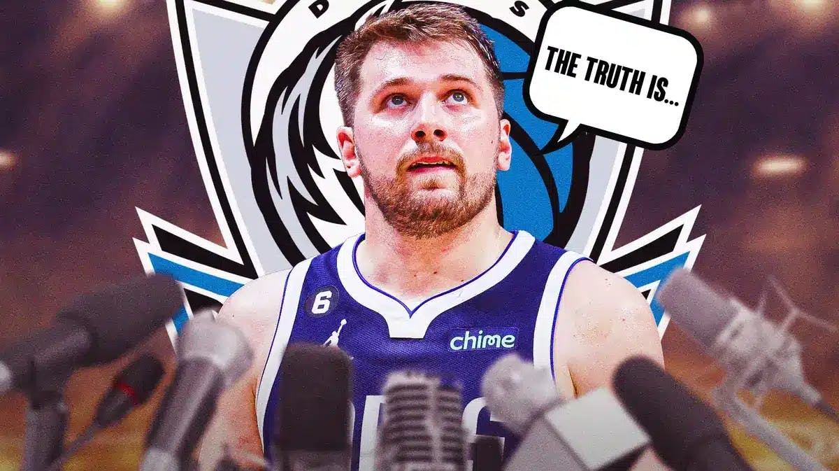 Mavs' Luka Doncic in front saying the following: The truth is…
