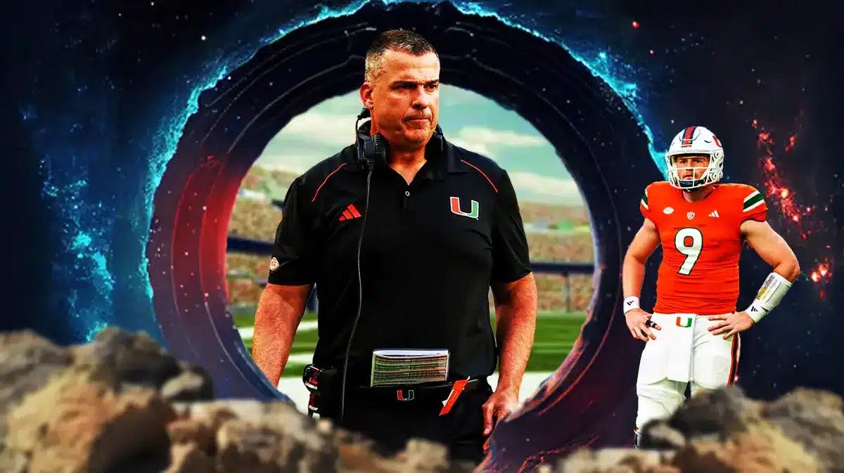 Mario Cristobal, Miami football head coach, with tyler van dyke in transfer portal