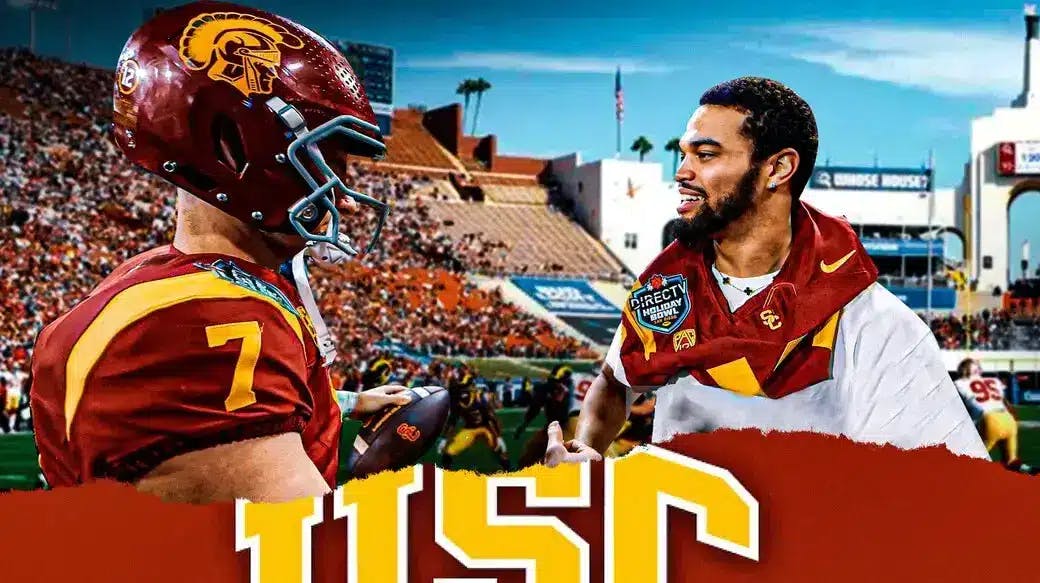 USC football Caleb Williams and Miller Moss