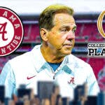 Nick Saban addresses a potential College Football Playoff appearance after the Crimson Tide's SEC Championship victory over the Bulldogs.
