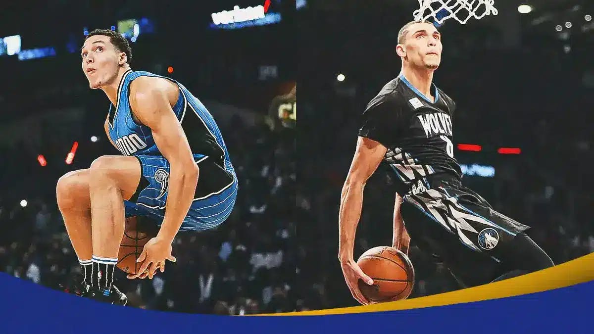 Nuggets star Aaron Gordon and Zach LaVine in the 2016 dunk contest