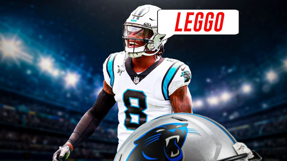 Photo: Jaycee Horn in action in Panthers jersey saying “Leggo”