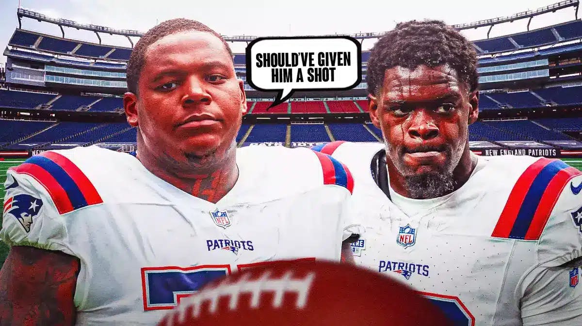 Trent Brown with a quote bubble saying "Should've given him a shot" next to Malik Cunningham.