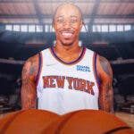 Bulls guard DeMar DeRozan in a Knicks jersey