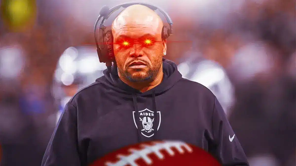 Antonio Pierce (Raiders head coach) with laser eyes