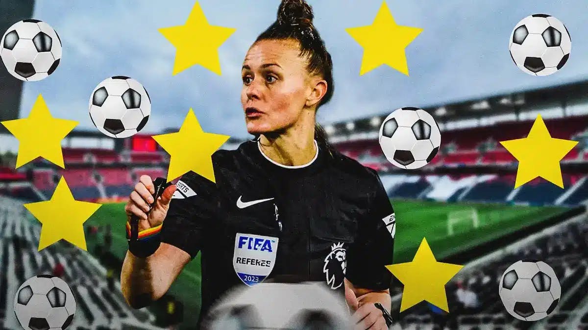 English Premier League Rebecca Welch with soccer balls and stars