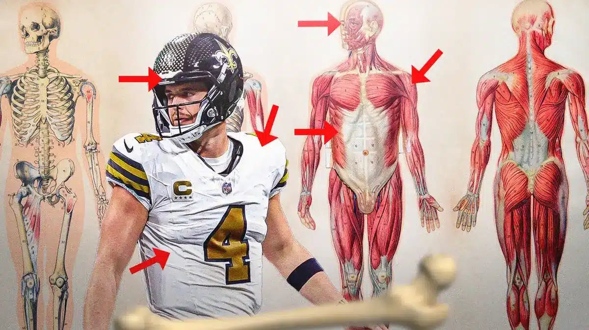 Injured Saints quarterback Derek Carr and the human anatomy