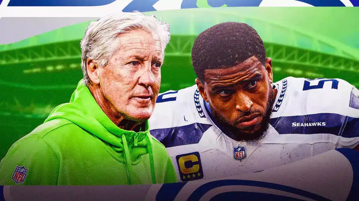 Seattle Seahawks Bobby Wagner and Pete Carroll
