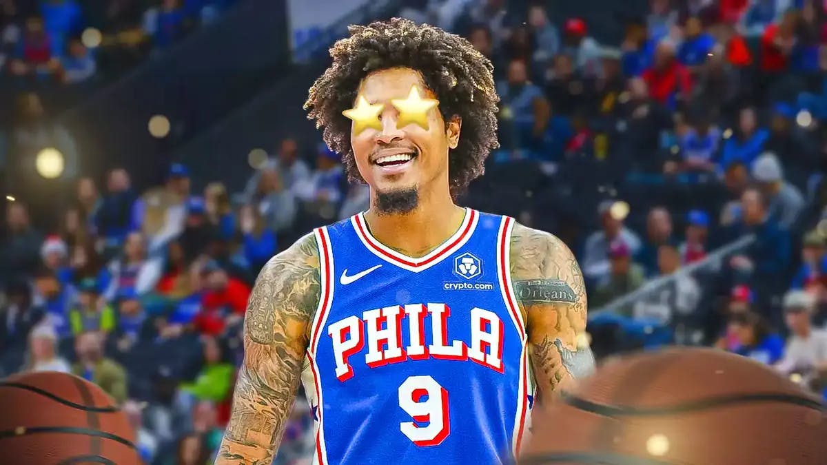 Sixers' Kelly Oubre Jr with stars covering his eyes