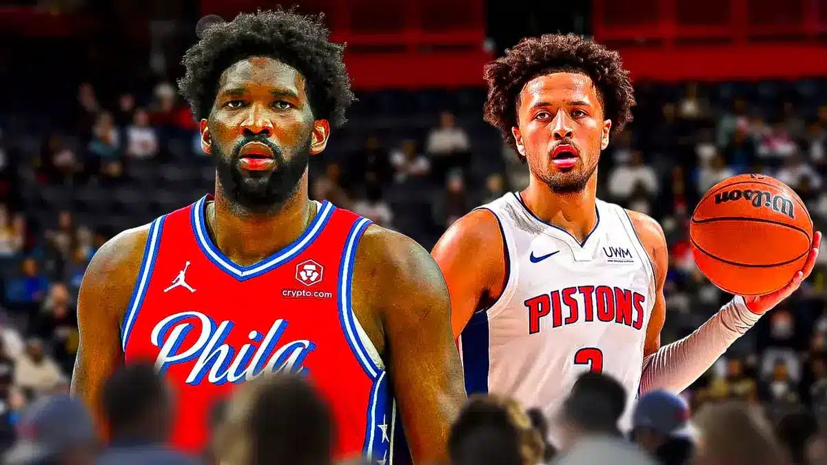 Sixers' Joel Embiid and Pistons' Cade Cunningham