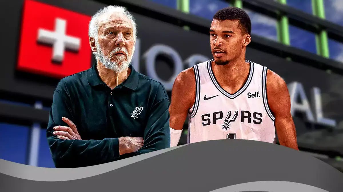 Spurs Victor Wembanyama and Gregg Popovich after loss to Jerami Grant Blazers