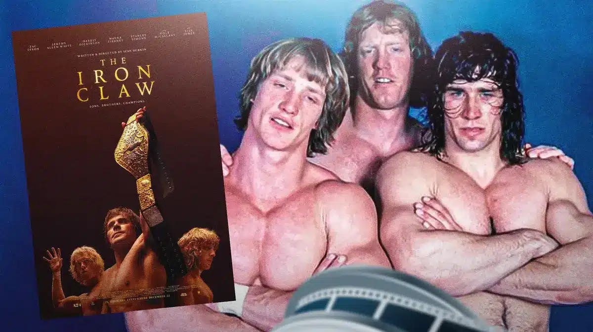 The Iron Claw poster with the Von Erich brothers.