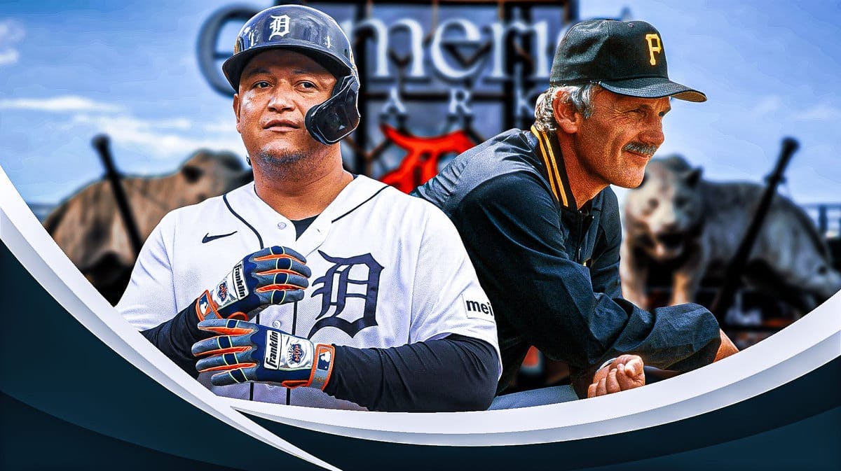 Tigers legend Miguel Cabrera gave Jim Leyland his flowers after his HOF induction