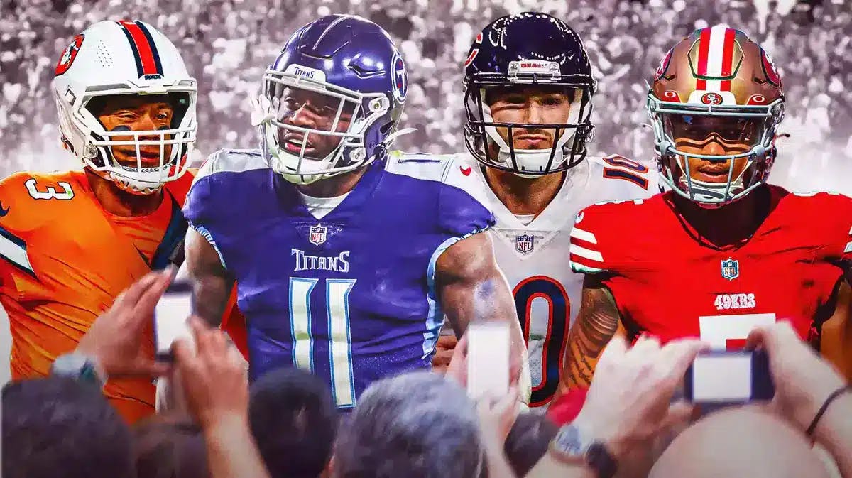 Russell Wilson (Broncos), A.J. Brown (Titans), Mitch Trubisky (Bears), Trey Lance (49ers) all together.