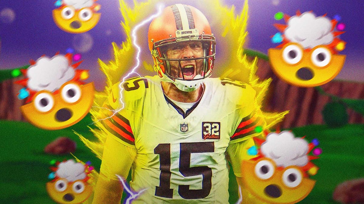 Browns' Joe Flacco going Super Saiyan with mind-blown emojis all around
