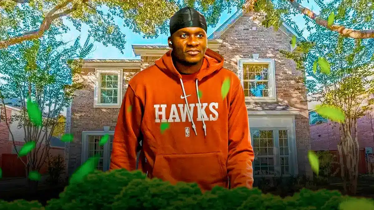 Clint Capela in front of his home in Houston.