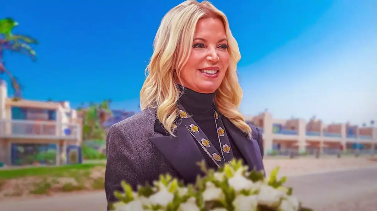 Jeanie Buss in front of her home in California.