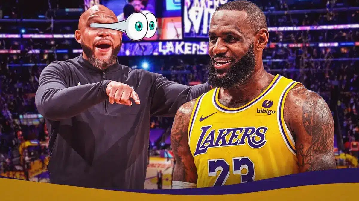 Los Angeles Lakers head coach Darvin Ham and LeBron James