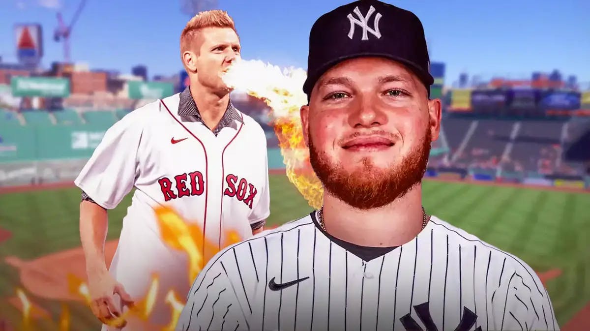 Red Sox’s Jonathan Papelbon breathing fire at Yankees' Alex Verdugo.