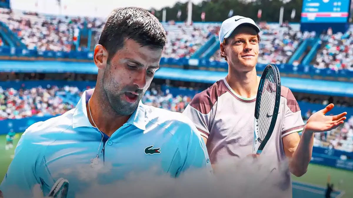 A frustrated Novak Djokovic and a jovial Jannik Sinner