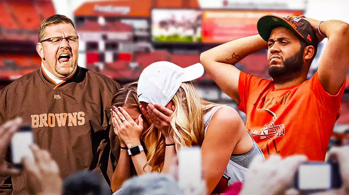 Browns fans looking devastated.